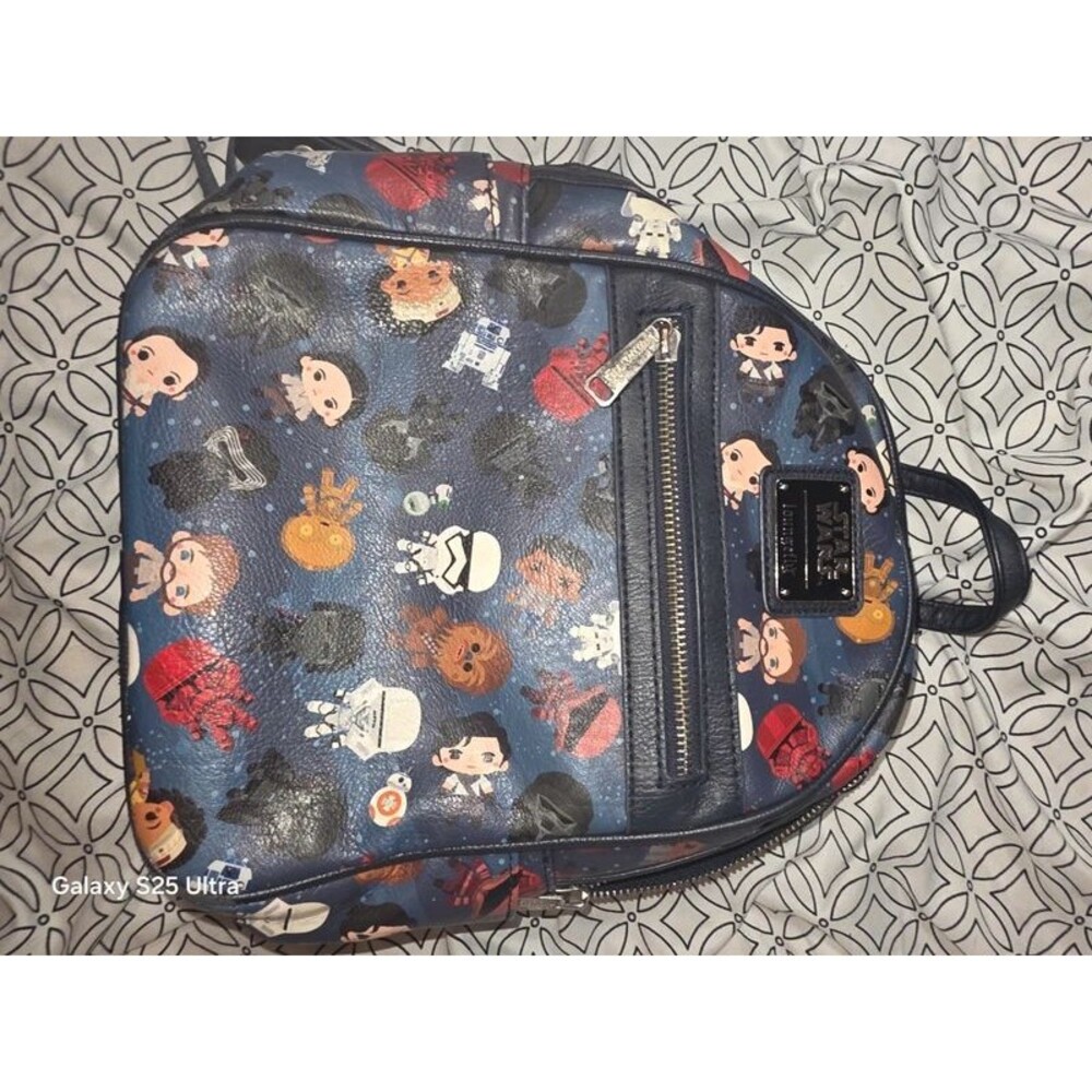 Loungefly Disney star wars chibi character print mini backpack bookbag purse bag